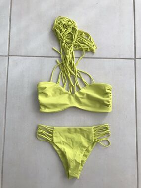 Mikoh Kahala Swimwear Criss Cross Halter Neck Tie Bikini Set Lilikoh Swim